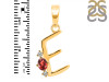 Garnet & White Topaz Alphabet E Pendant GAR-RDA-5.