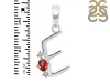 Garnet & White Topaz Alphabet E Pendant GAR-RDA-5.