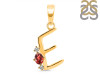 Garnet & White Topaz Alphabet E Pendant GAR-RDA-5.