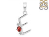 Garnet & White Topaz Alphabet E Pendant GAR-RDA-5.