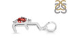 Garnet & White Topaz Alphabet E Pendant GAR-RDA-5.