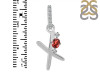 Garnet & White Topaz Alphabet X Pendant GAR-RDA-50.