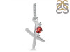 Garnet & White Topaz Alphabet X Pendant GAR-RDA-50.