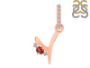 Garnet & White Topaz Alphabet Y Pendant GAR-RDA-51.