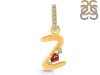 Garnet & White Topaz Alphabet Z Pendant GAR-RDA-52.