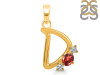 Garnet & White Topaz Alphabet D Pendant GAR-RDA-56.