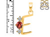 Garnet & White Topaz Alphabet E Pendant GAR-RDA-57.
