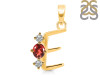 Garnet & White Topaz Alphabet E Pendant GAR-RDA-57.
