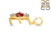 Garnet & White Topaz Alphabet E Pendant GAR-RDA-57.