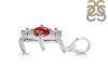 Garnet & White Topaz Alphabet E Pendant GAR-RDA-57.