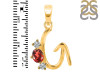 Garnet & White Topaz Alphabet G Pendant GAR-RDA-59.