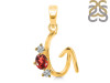 Garnet & White Topaz Alphabet G Pendant GAR-RDA-59.