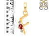 Garnet & White Topaz Alphabet F Pendant GAR-RDA-6.