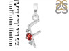 Garnet & White Topaz Alphabet F Pendant GAR-RDA-6.