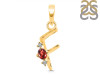 Garnet & White Topaz Alphabet F Pendant GAR-RDA-6.