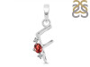 Garnet & White Topaz Alphabet F Pendant GAR-RDA-6.