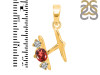 Garnet & White Topaz Alphabet H Pendant GAR-RDA-60.
