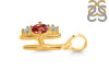 Garnet & White Topaz Alphabet H Pendant GAR-RDA-60.