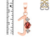Garnet & White Topaz Alphabet J Pendant GAR-RDA-62.