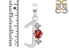 Garnet & White Topaz Alphabet J Pendant GAR-RDA-62.