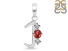 Garnet & White Topaz Alphabet J Pendant GAR-RDA-62.