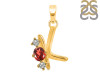 Garnet & White Topaz Alphabet K Pendant GAR-RDA-63.