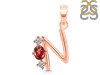 Garnet & White Topaz Alphabet N Pendant GAR-RDA-66.