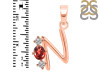 Garnet & White Topaz Alphabet N Pendant GAR-RDA-66.