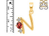 Garnet & White Topaz Alphabet N Pendant GAR-RDA-66.