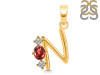 Garnet & White Topaz Alphabet N Pendant GAR-RDA-66.