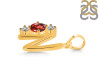 Garnet & White Topaz Alphabet N Pendant GAR-RDA-66.
