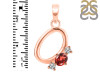 Garnet & White Topaz Alphabet O Pendant GAR-RDA-67.