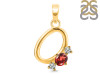 Garnet & White Topaz Alphabet O Pendant GAR-RDA-67.