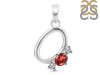 Garnet & White Topaz Alphabet O Pendant GAR-RDA-67.