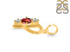 Garnet & White Topaz Alphabet P Pendant GAR-RDA-68.