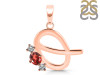 Garnet & White Topaz Alphabet Q Pendant GAR-RDA-69.