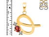 Garnet & White Topaz Alphabet Q Pendant GAR-RDA-69.