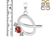 Garnet & White Topaz Alphabet Q Pendant GAR-RDA-69.
