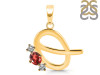 Garnet & White Topaz Alphabet Q Pendant GAR-RDA-69.