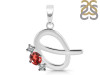 Garnet & White Topaz Alphabet Q Pendant GAR-RDA-69.