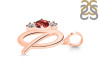 Garnet & White Topaz Alphabet Q Pendant GAR-RDA-69.