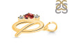 Garnet & White Topaz Alphabet Q Pendant GAR-RDA-69.