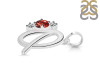 Garnet & White Topaz Alphabet Q Pendant GAR-RDA-69.