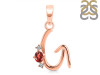 Garnet & White Topaz Alphabet G Pendant GAR-RDA-7.