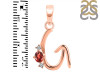 Garnet & White Topaz Alphabet G Pendant GAR-RDA-7.