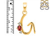 Garnet & White Topaz Alphabet G Pendant GAR-RDA-7.