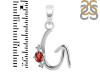 Garnet & White Topaz Alphabet G Pendant GAR-RDA-7.