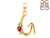 Garnet & White Topaz Alphabet G Pendant GAR-RDA-7.