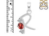 Garnet & White Topaz Alphabet R Pendant GAR-RDA-70.