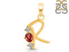 Garnet & White Topaz Alphabet R Pendant GAR-RDA-70.